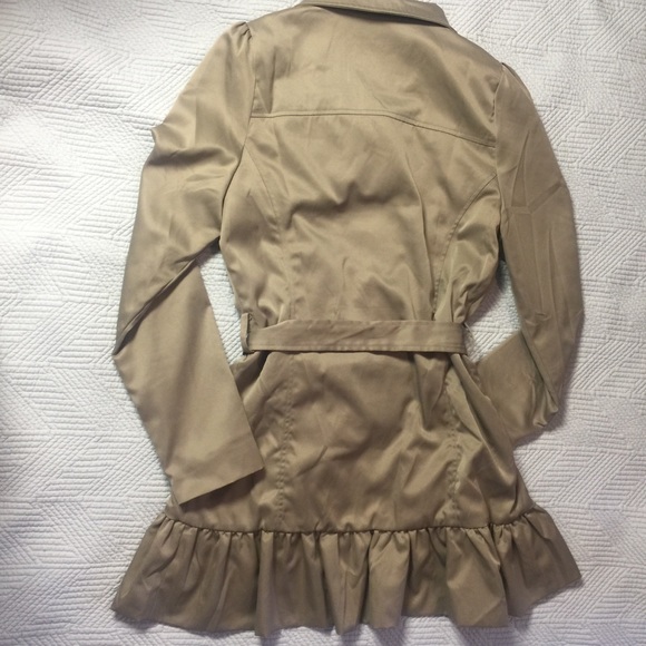 3 for $25 Ruffled Trench Coat - Picture 3 of 3